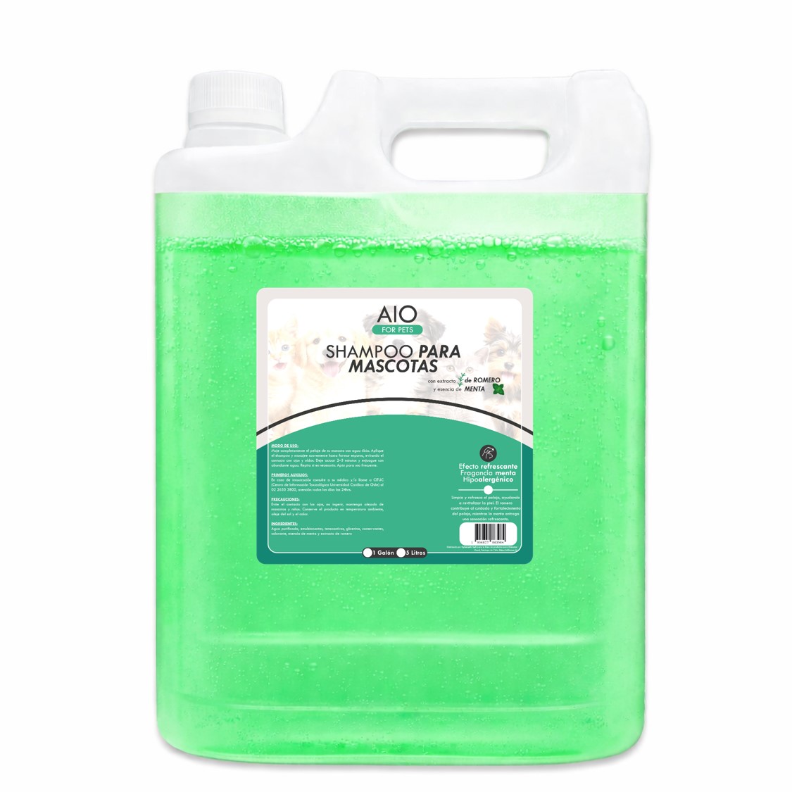 sh menta Shampoo Mascotas Menta & Romero 5 Lts Efecto Refrescante - Imagen 1